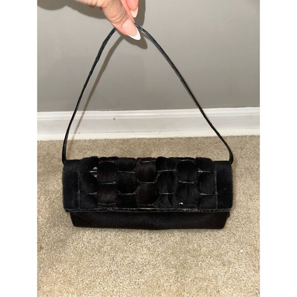 Nancy Gonzalez Fur Crocodile Leather Purse Shoulder Bag Black $1850 - Picture 4 of 12